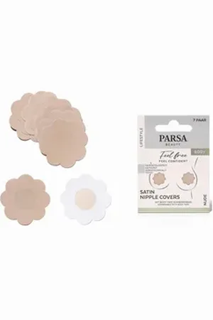 Parsa Beauty Set: Klebe-BH Satin Nipple Covers natur