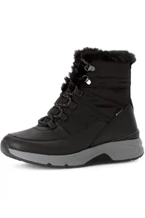 Gabor Rollingsoft Winterboots, Keilabsatz, Schnürboots, Outdoorsch, Ösen, Bergsteigerlook schwarz 38 EU