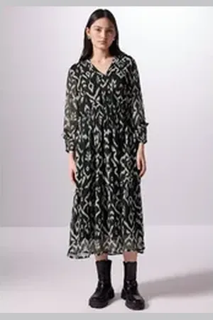 Street one Midikleid mit grafischem Muster schwarz 36