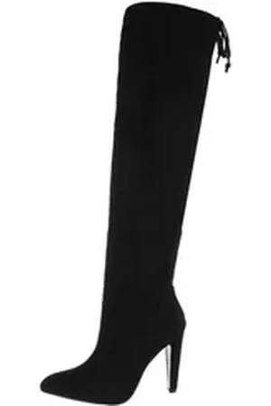 Ital-Design Damen Party & Clubwear Overkneestiefel (85081035) Pfennig-/Stilettoabsatz High-Heel Stiefel in Schwarz schwarz 36 EU