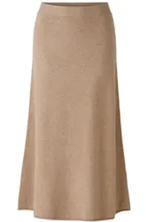 Oui A-Linien-Rock beige|braun 42