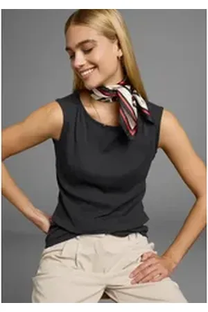 FLASHLIGHTS Tanktop mit U-Boot Ausschnitt schwarz 48/50