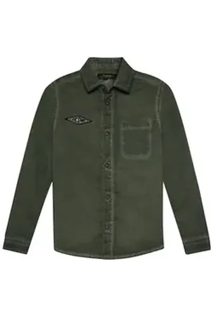 Colorado Denim Langarmhemd boys Hemd Langarm washed Dante thyme (1-tlg) grün 158/164