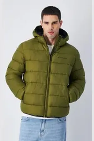 Champion Steppjacke Hooded Jacket grün S