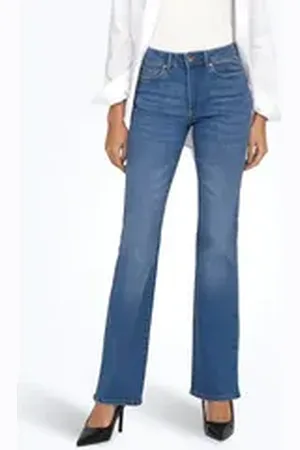 ONLY Bootcut-Jeans B800 Damen Bootcut Jeans Hose High Waist weite Jeanshose Flared Schlaghose blau S