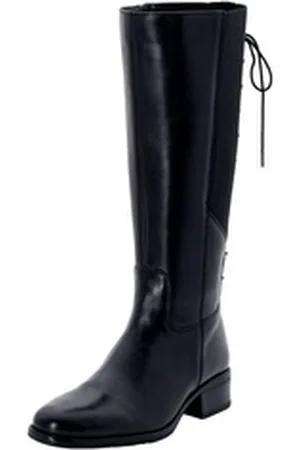 Sheego Große Größen Weitschaftstiefel in Schaftweite XXL mit Stretch-Einsatz und Schnürung schwarz 39 EU