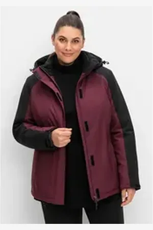 Sheego Outdoorjacke Große Größen atmungsaktiv, wasser- und winddicht rot|schwarz 44
