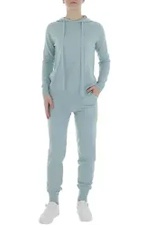 Ital-Design Jogginganzug Damen Freizeit (86365258), Kapuze Stretch Zweiteiler in Mint grün S/M
