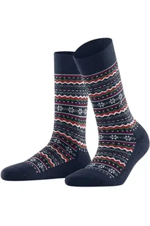 Burlington Socken Holiday (1-Paar) Plüschsohle mit rutschhemmendem Noppendruck blau