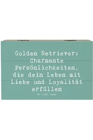 Mr. & Mrs. Panda Dekokiste 19 x 12 cm Spruch Golden Retriever Charme - Meeresbrise - Geschenk, l (1 St) blau