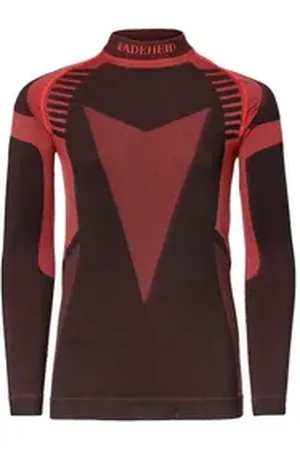 Ladeheid Funktionsunterhemd Funktionsunterwäsche langarm Shirt Thermoaktiv für Kinder, Jungen und Mädchen rot|schwarz 122-128