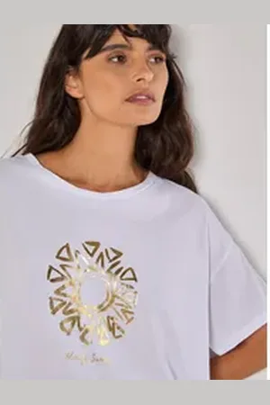 Apricot T-Shirt Immer sonnig T-Shirt, mit Schriftzug beige XL (42)