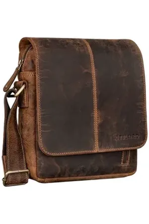 STILORD Schultertasche "Matt" Herrenhandtasche Leder Umhängetasche Männner Vintage braun