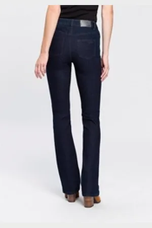 ARIZONA Bootcut-Jeans Baby Bootcut leicht ausgestelltes Bein, hohe Leibhöhe blau 76