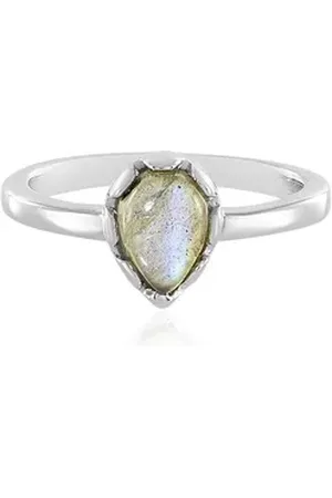 Cavill Silberring Madagaskar Labradorit Tropfen Silber Ring, 0,823 ct (1-tlg) beige|silberfarben 60