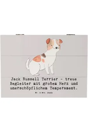 Mr. & Mrs. Panda Dekokiste 25 x 18 cm Jack Russell Terrier - treue Begleiter mit großem Herz und (1 St) grau