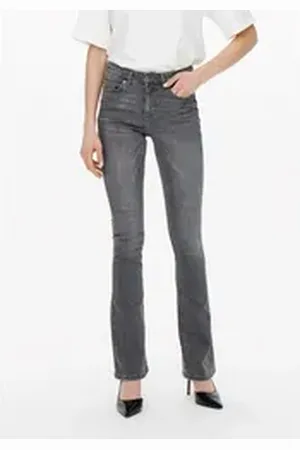 ONLY Bootcut-Jeans B800 Damen Bootcut Jeans Hose High Waist weite Jeanshose Flared Schlaghose grau S
