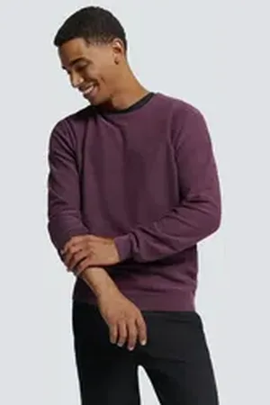 No Excess Rundhalspullover lila XL