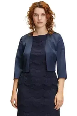 Vera Mont Bolerojacke Bolero-Jacke mit Kellerfalten blau 38