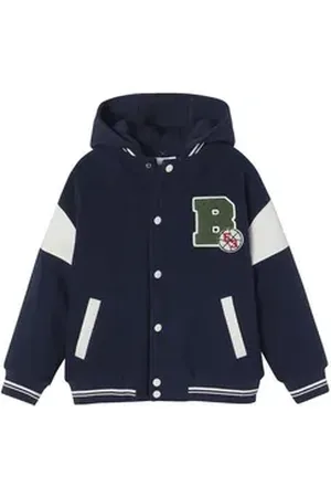 Vertbaudet Parka Jungen Bomberjacke mit abnehmbarer Kapuze blau 152