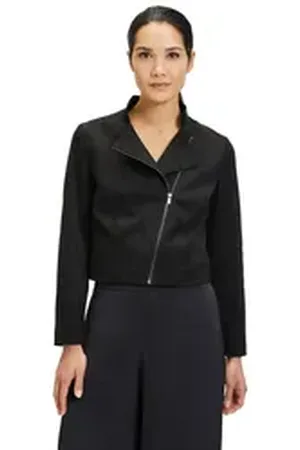 Vera Mont Jackenblazer Bikerjacke mit Reißverschluss Reißverschluss schwarz 40