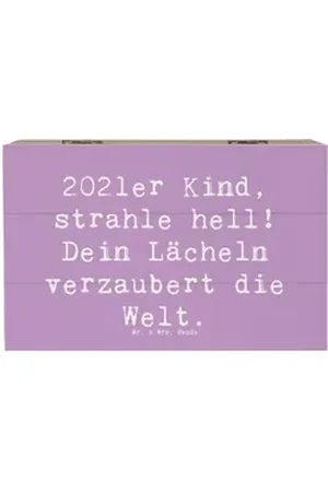 Mr. & Mrs. Panda Dekokiste 19 x 12 cm Spruch 2021 Geburtstag - Lavendeltraum - Geschenk, Geburts (1 St) lila