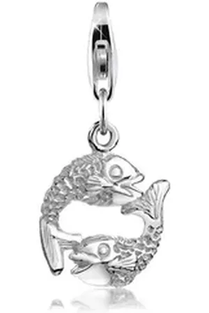 Nenalina Charm-Einhänger Fische Anhänger Meer Sternzeichen 925 Silber, Fisch silberfarben
