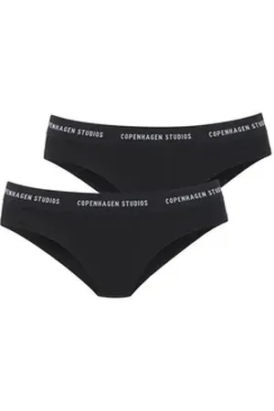 &Copenhagen Bikinislip mit softem Logobund (2er-Pack) aus gerippter Bio-Baumwollqualität schwarz XS (34)