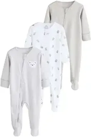 Next Schlafoverall Baby Schlafanzüge aus Baumwolle, 3er-Pack (3-tlg) grau 86-92 (1,5-2 J.)