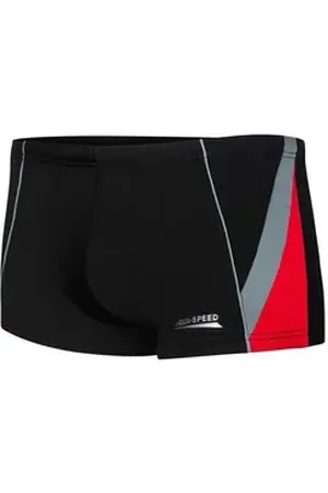 Aquaspeed Badehose Jungen Badehose 158 Schwarz/Grau/Rot Perfekte Passform & Kordelzug (Hochwertiger 4-Wege-Stretch – optimale Beweglichkeit & sicherer Sitz) Maximale Bewegungsfreiheit dank elastischem 4-Wege-Stretch grau|rot|schwarz 158 cm