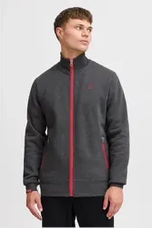 Solid Sweatjacke SDBennTrack Sweatshirtjacke mit Stehkragen grau M