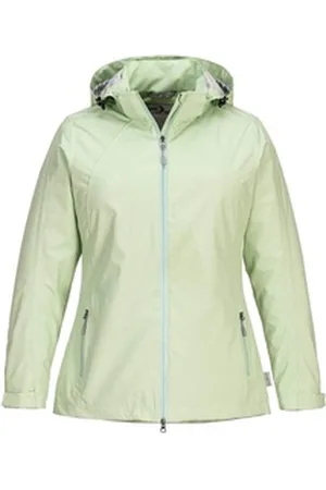 Blue Wave Funktionsjacke Damen Jacke Hannah - Regenjacke abnehmbare Kapuze und Mesh-Innenfutter grün 56