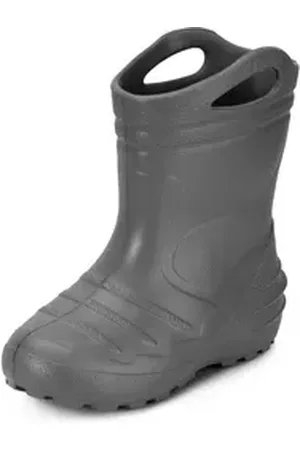 Ladeheid Federleichte Regenschuhe Kinder mit Griffen KL051 Gummistiefel mit herausnehmbare Einlegesohle grau 26 EU