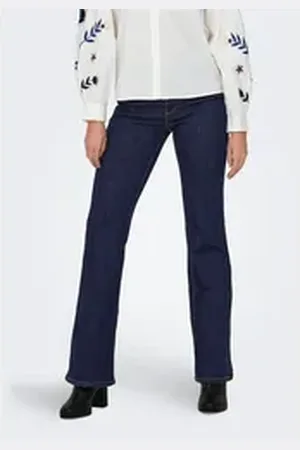 ONLY Bootcut-Jeans B800 Damen Bootcut Jeans Hose High Waist weite Jeanshose Flared Schlaghose blau L