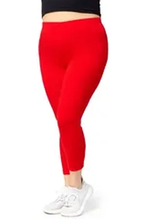 Merry Style Leggings Große Größen Damen 3/4 Länge aus Viskose MS10-449 (1-tlg) rot 6XL