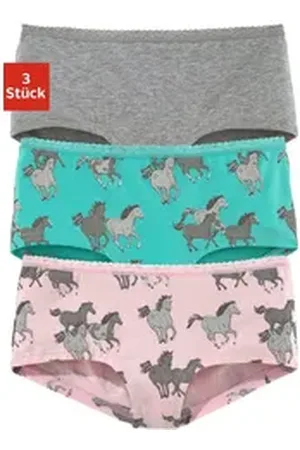 Petite Fleur Panty (Packung, 3-St) mit Pferde-Druck bunt|grau 134/140