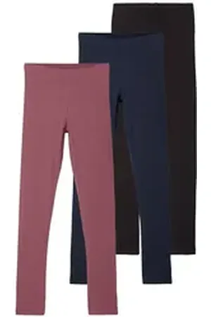 NAME IT Leggings Basic Leggings 3er Stück Set NKFVIVIAN (3-tlg) NKFVIVIAN LEGGING NOOS blau|schwarz 164