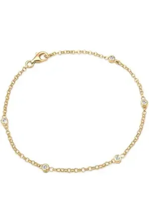 Elli Armband Klassisch Basic Kristalle 925 Silber goldfarben 17