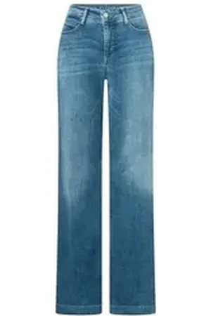 Mac 5-Pocket-Jeans Damen Jeans DREAM WIDE Straight Fit (1-tlg) blau 40/32