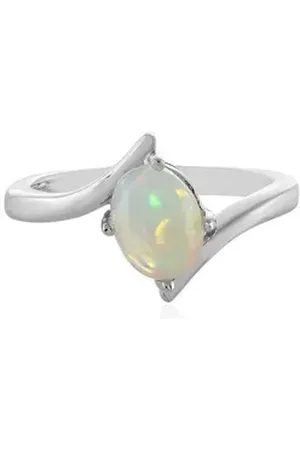 Cavill Silberring Äthiopischer Welo Opal 925 Silber Ring, 0,831ct (1-tlg) beige|silberfarben