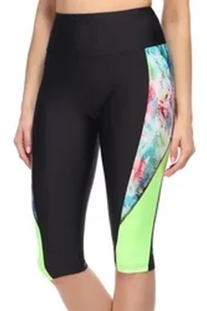 Merry Style Leggings Damen Shorts MS10-326 (1-tlg) elastischer Bund bunt|schwarz 36
