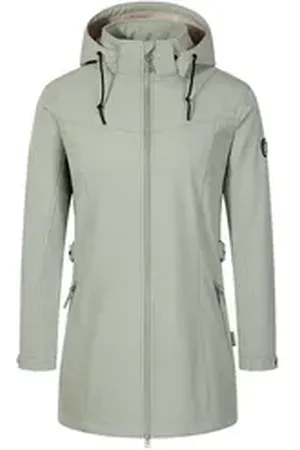 Blue Wave Softshellmantel Damen Softshelljacke Martje mit Fleecefutter und abnehmbarer Kapuze grün 46