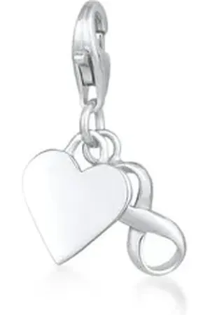 Nenalina Charm-Einhänger Herz Infinity Symbol Anhänger Basic 925er Silber, Herz silberfarben