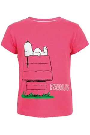 Peanuts Snoopy Print-Shirt Snoopy Kinder Mädchen kurzarm T-Shirt Shirt Gr. 92 bis 128, 100% Bauwolle bunt 92