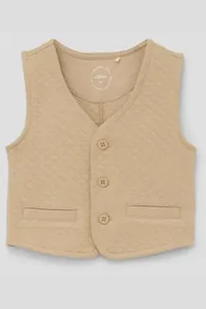 QS by s.Oliver Sweatweste Weste in Steppstruktur Teilungsnaht beige 74