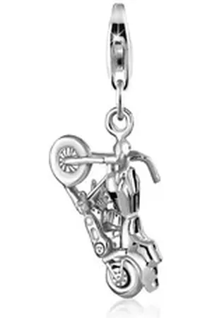 Nenalina Charm-Einhänger Big Bike-Anhänger Motorrad Cross 925 Silber, Motorrad silberfarben