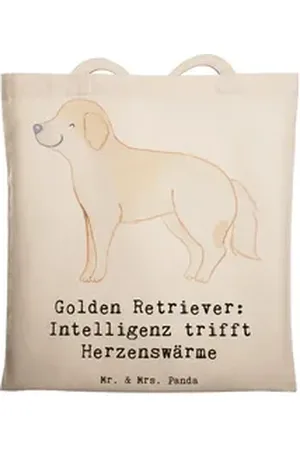 Mr. & Mrs. Panda Tragetasche Golden Retriever Liebe - Transparent - Geschenk, Intelligenz, Badetas (1-tlg)