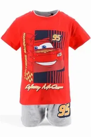 Disney Cars T-Shirt Lightning McQueen (2-tlg) Jungen Sommeroutfit Gr. 98 - 116 cm rot 110 cm