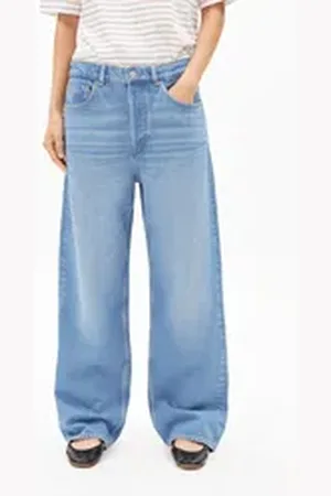 Armedangels Boyfriend-Jeans HAAYI Damen Baggy Jeans Hanf-Mix Baggy Fit (Non-Stretch, 1-tlg., Baggy Fit) atlas blau 27/32
