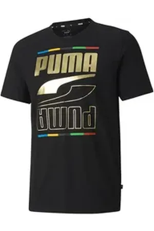 PUMA T-Shirt Rebel 5 Continents T-Shirt Kurzarm-Shirts Baumwolle schwarz M